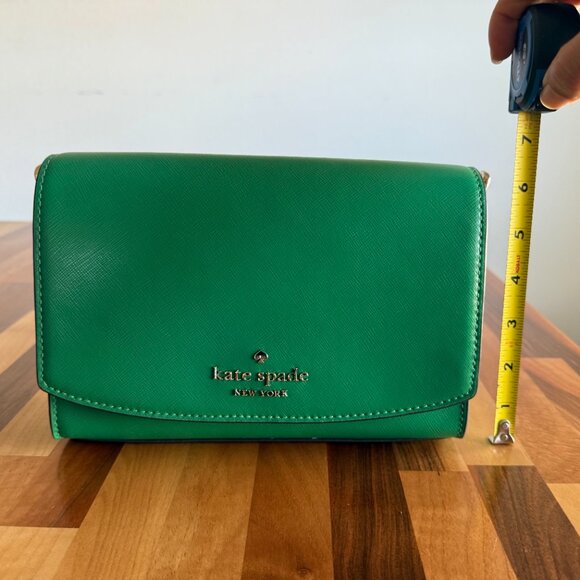 Kate Spade Green Leather Crossbody Bag with Gold Chain - Picture 10 of 11